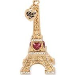 NWT Betsey Johnson Gold-Tone Eiffel Tower Keepsake
